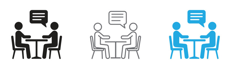 Fototapeta premium Strategic team collaboration and communication icons depict open discussions for problem-solving, innovation, and business growth in a modern corporate environment.