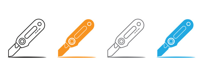 A vibrant collection of craft knives, ready to add a pop of color and precision to your designs. Perfect for DIY projects, stationery designs, and creative content.