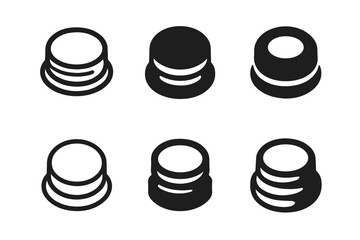Kitchenware Logo Variations. Mason jar lid. Set Logo of Kitchenware: top detail of lid icon. harmonious logo variations of the same emblematic concept, each