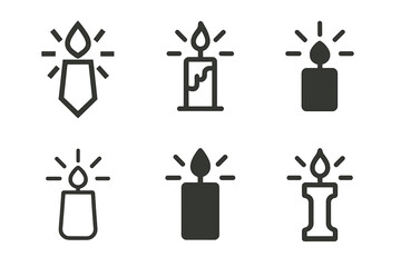Personal Growth Logos. Making personal growth a lifestyle choice. Set Logo of Making personal growth a lifestyle choice: candle with light rays. harmonious