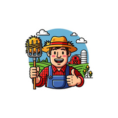Farmer icon flat vector design.