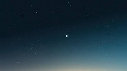 Fototapeta premium Stunning night sky with crescent moon and sparkling stars, perfect for dreamy, celestial designs and captivating backgrounds