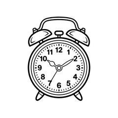A alarm clock illustration vector style coloring book
