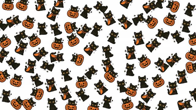 Halloween pattern emerging like spectral lace across an endless canvas becomes ideal for wallpaper motion backgrounds, scary graphic overlays, creepy visual design, party invites