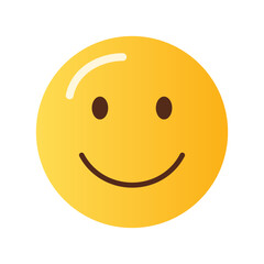 A simple yellow smiley face emoji with dark brown eyes and a curved smiling mouth