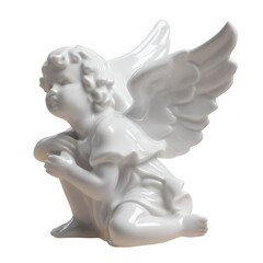  beautiful angel figurine posing gracefully isolated on white background