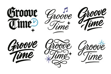 Groove Time Calligraphy. Groove Time. Create a calligraphy lettering illustration of the phrase: Groove Time.