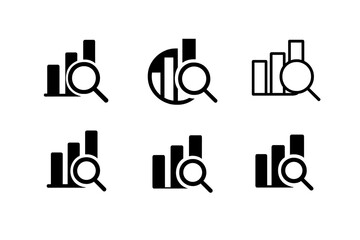 Six Social Change Logos. Innovative achievements in social change. Set Logo of Innovative achievements in social change: Impact measurement dashboard (chart +