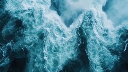 Fototapeta premium Raging ocean waves coastal region nature photography turbulent waters aerial view power of nature