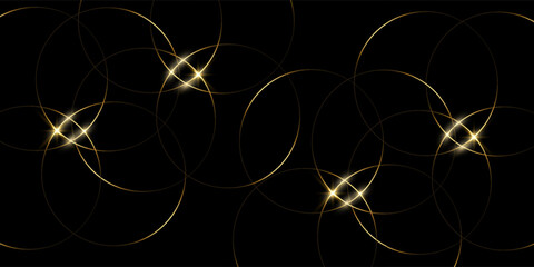 Luxury style wallpaper with line distortion, curved lines, gold. Modern wallpaper design circle for backdrop, website, business, technology