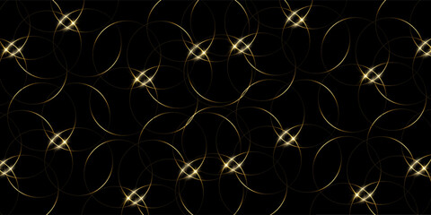 Luxury style wallpaper with line distortion, curved lines, gold. Modern wallpaper design circle for backdrop, website, business, technology