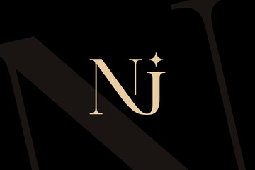 NI or IN letter logo icon design. Classic style luxury initials monogram.