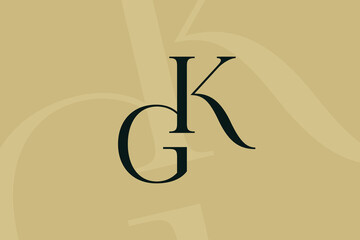 KG or GK letter logo icon design. Classic style luxury initials monogram.
