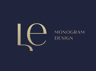 LE letter logo icon design. Classic style luxury initials monogram.