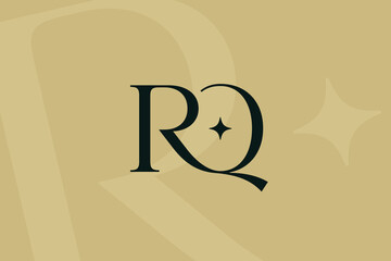 RQ or QR letter logo icon design. Classic style luxury initials monogram.