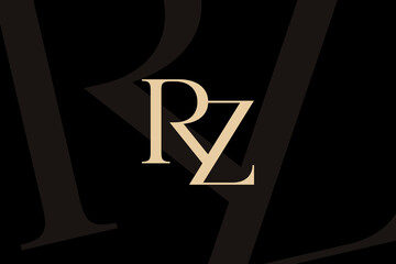 RZ or ZR letter logo icon design. Classic style luxury initials monogram.