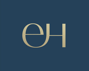 EH letter logo icon design. Classic style luxury initials monogram.