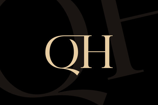 QH or HQ letter logo icon design. Classic style luxury initials monogram.