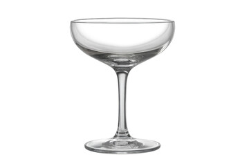 Empty coupe glass on transparent background, barware