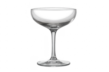 Empty coupe glass on transparent background, barware