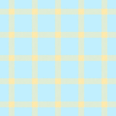 Soft pastel tartan pattern. Gentle blue and gold plaid background. Classic textile design for fabric, apparel, or backgrounds, evoking calm and comfort.
