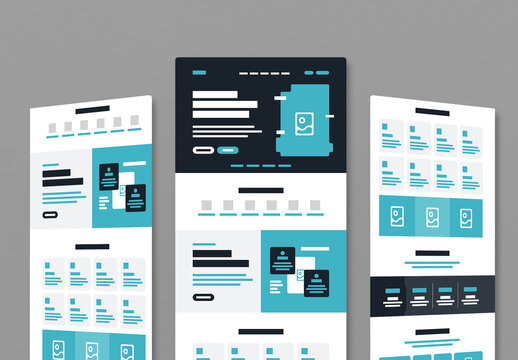 Modern Web Wireframe UI Template for Landing Page