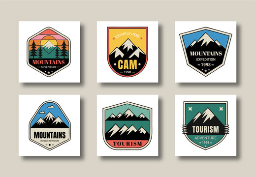 Mountain Badge Logo Set Template