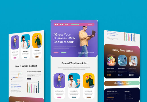 Social Media Landing Page Template