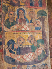 Indoor of Abreha and Atsbeha Church and Monastery at Wukro on Ethiopia