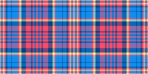 Vibrant summer plaid pattern in blues, pinks, and yellows. Perfect for textile designs, fashion, websites, and more.  This cheerful, repeating texture offers a fresh, modern take on classic plaid.