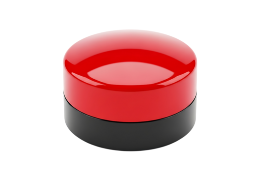 Close up of a single red button. Isolated on transparent background, png - Powered by Adobe