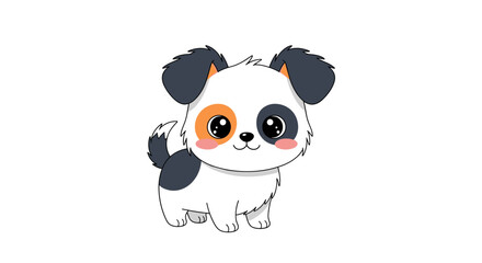 Obraz premium This adorable fluffy puppy with big round eyes is looking right at you.