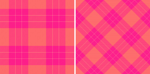 Fabric tartan textile of texture pattern seamless with a plaid vector background check. Set in kids colors. Valentines day gift ideas.