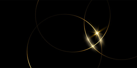 Luxury style wallpaper with line distortion, curved lines, gold. Modern wallpaper design circle for backdrop, website, business, technology