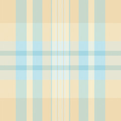1950s fabric textile plaid, vertical texture vector background. Seasonal pattern check tartan seamless in light and wheat colors.
