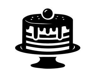 cake silhouette, vector illustration
