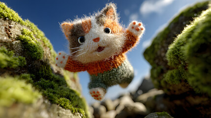 Obraz premium Joyful kitten playing