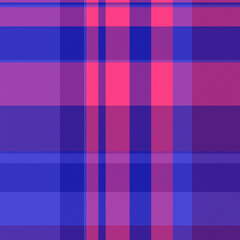 Teenager seamless textile vector, covering tartan pattern check. Valentines day background fabric texture plaid in indigo and pink colors.