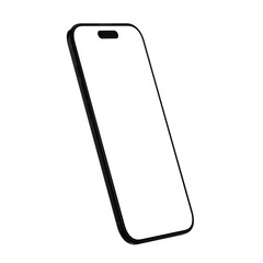 Phone Air in Black Color with transparent background and screen in high-resolution