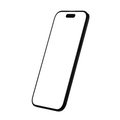 Phone Air in Black Color with transparent background and screen in high-resolution
