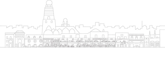 Amritsar City Skyline Silhouette in India with Historical Landmarks