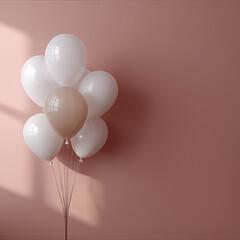 White and Beige Balloons Background for Greeting Template