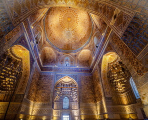 interior of Ameer Taimoor's tomb in Samarkand, Uzbekistan
