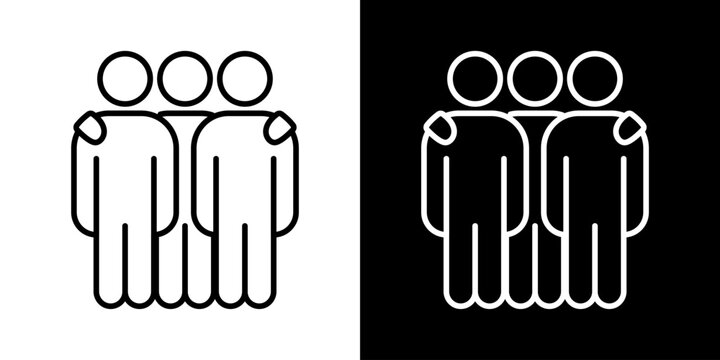 Vector silhouettes set of group people icons for design