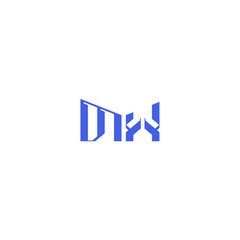 monogram initial logo design square concept abstract MX techno geometric style letter