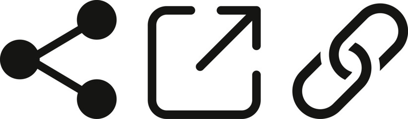 External link arrow icon set. Share symbol. External link icons collection