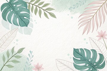 doodle nature and leaf paper motive texture background