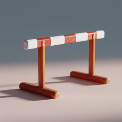 3D Render of Hurdles on Running Track