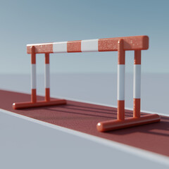 3D Illustration of Athletics Hurdle Race Equipment