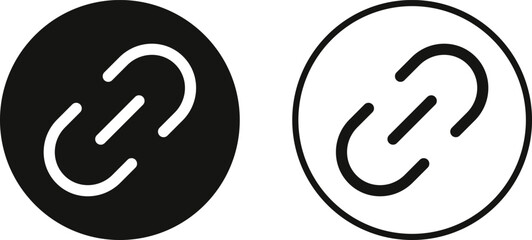 Web link icon set. Chain icons. Webpage URL link symbol. external link, share link, internet url, attach link symbol 